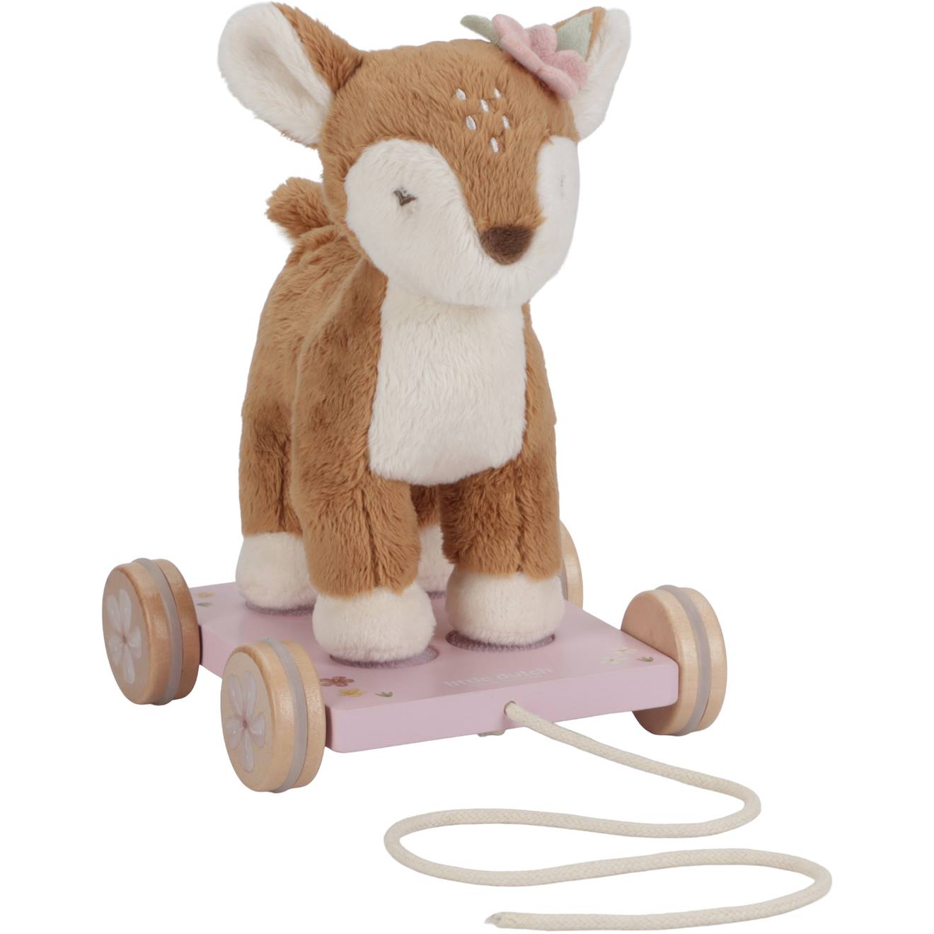 Peluche À Tirer Faon Fsc Fairy Garden Rose, Beige, Bois, Marron (Little Dutch) - Image 1