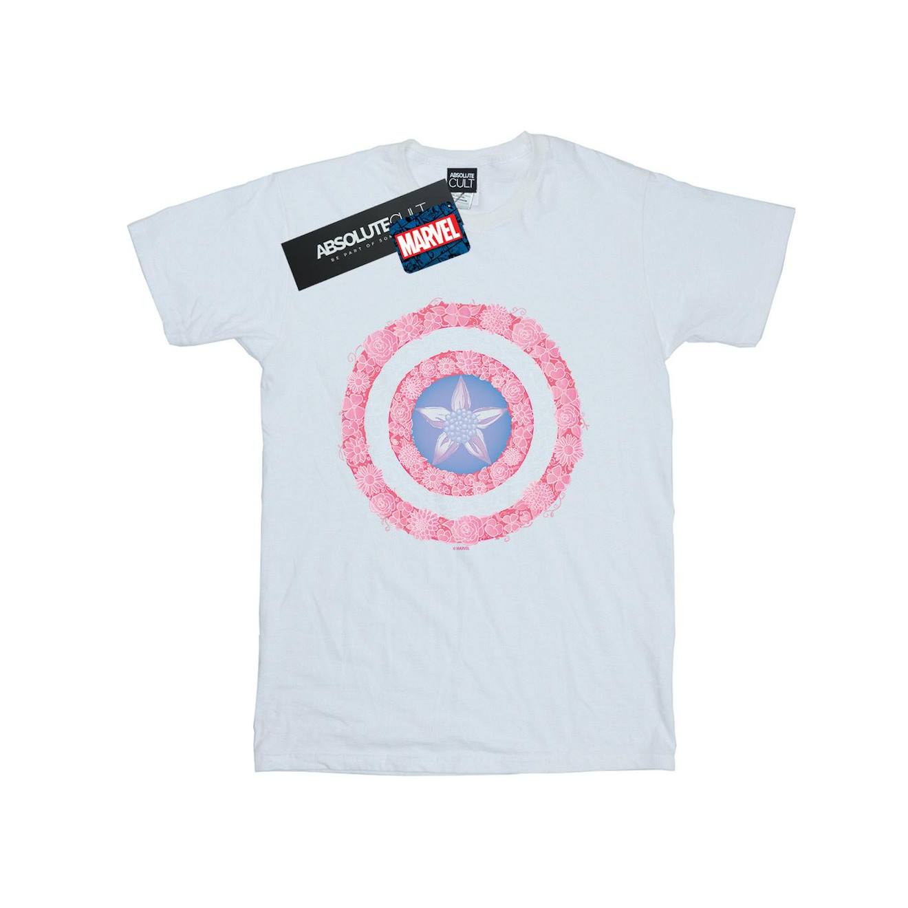 T-shirt Coton Captain America Blanc