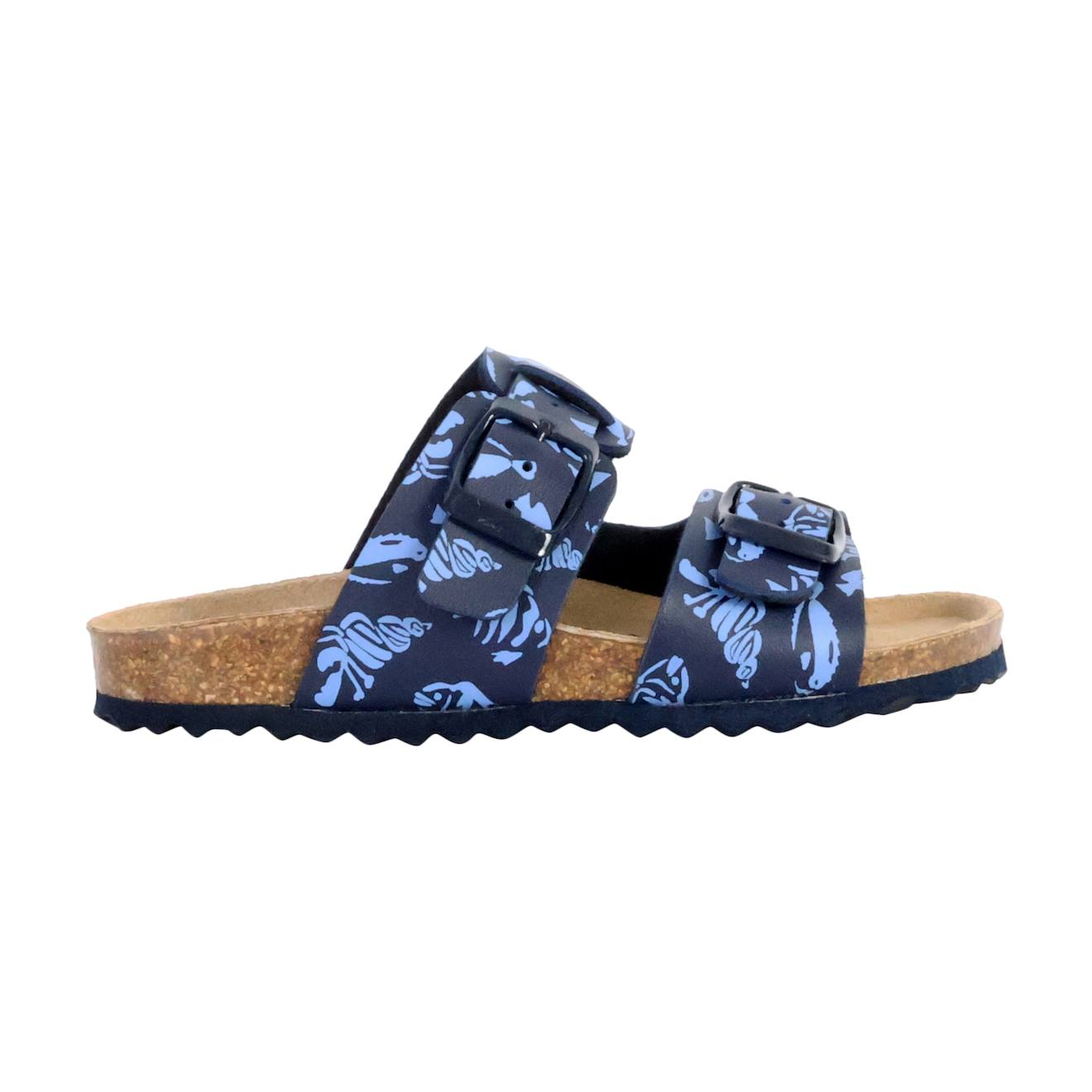 Mules En Cuir À Enfiler Navy Avio