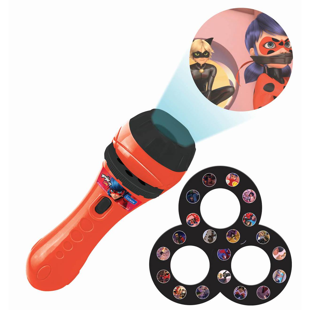 Projecteur À Histoires Et Lampe Torche Miraculous Rouge