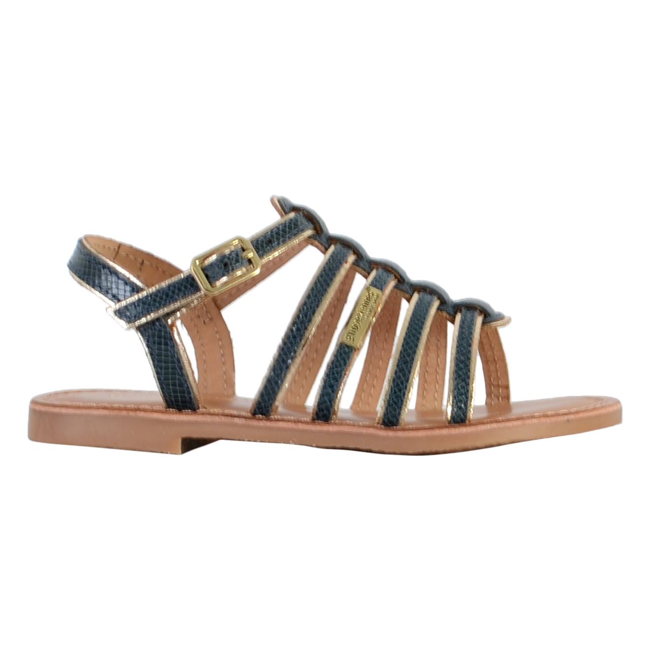 Sandales En Cuir À Brides Marine