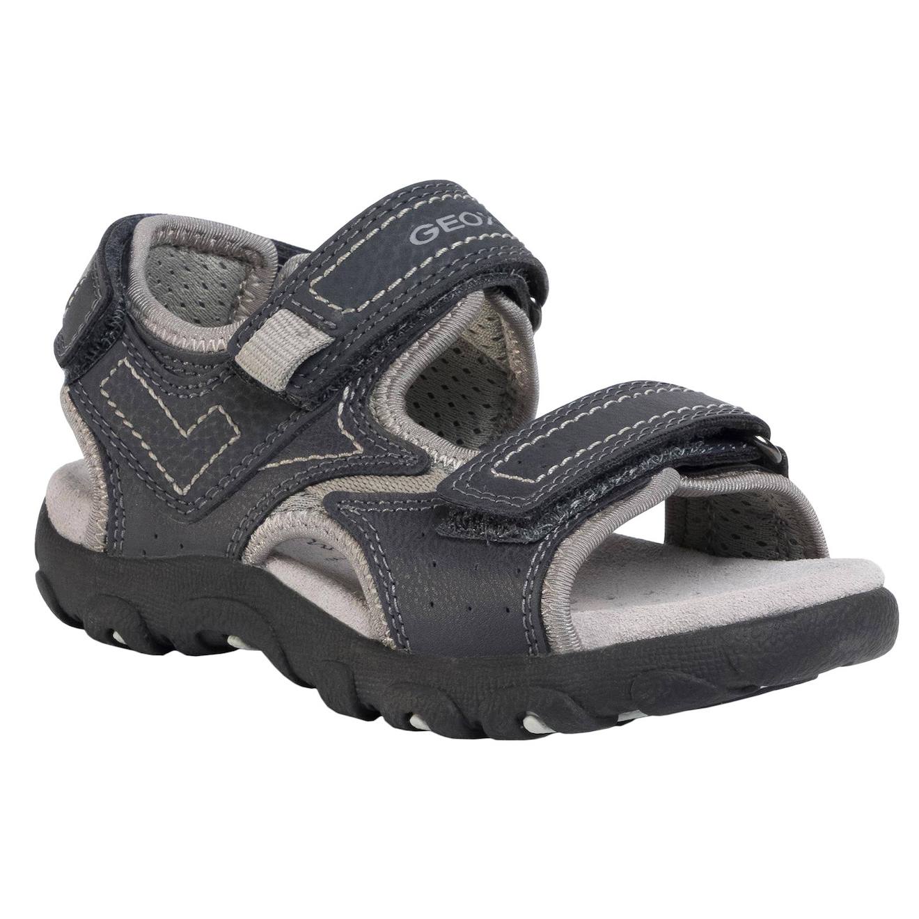 Sandales À Scratch Navy Grey