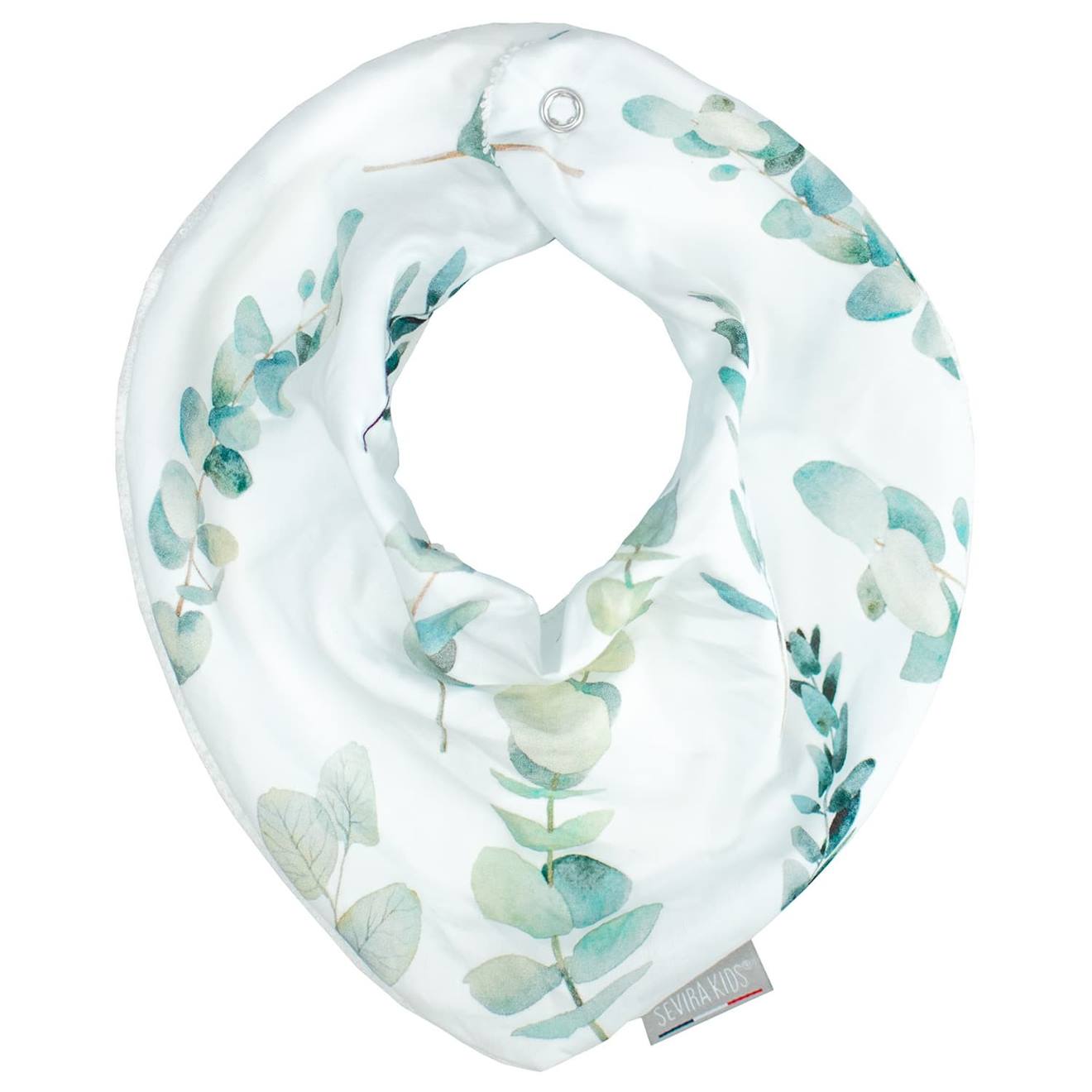 Bavoir Bandana En Coton Eucalyptus Eucalyptus, Vert, Gris