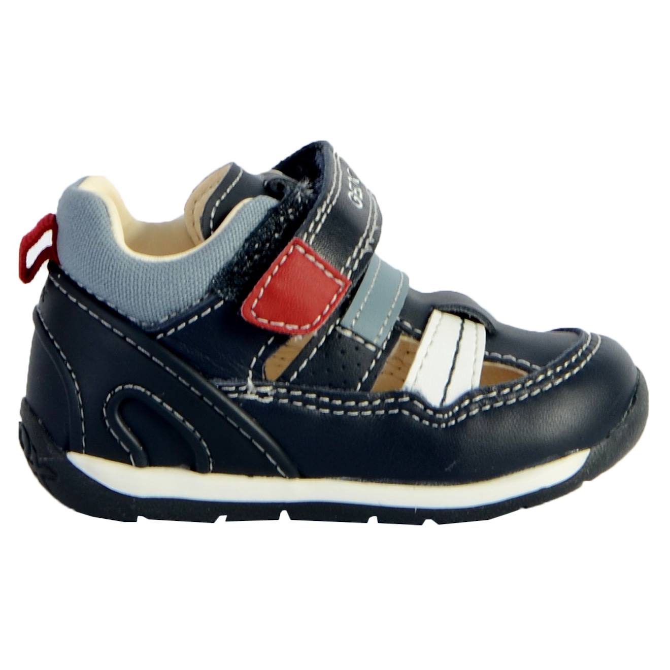 Sandales B Each B. A - Nappa+geobuck Navy White