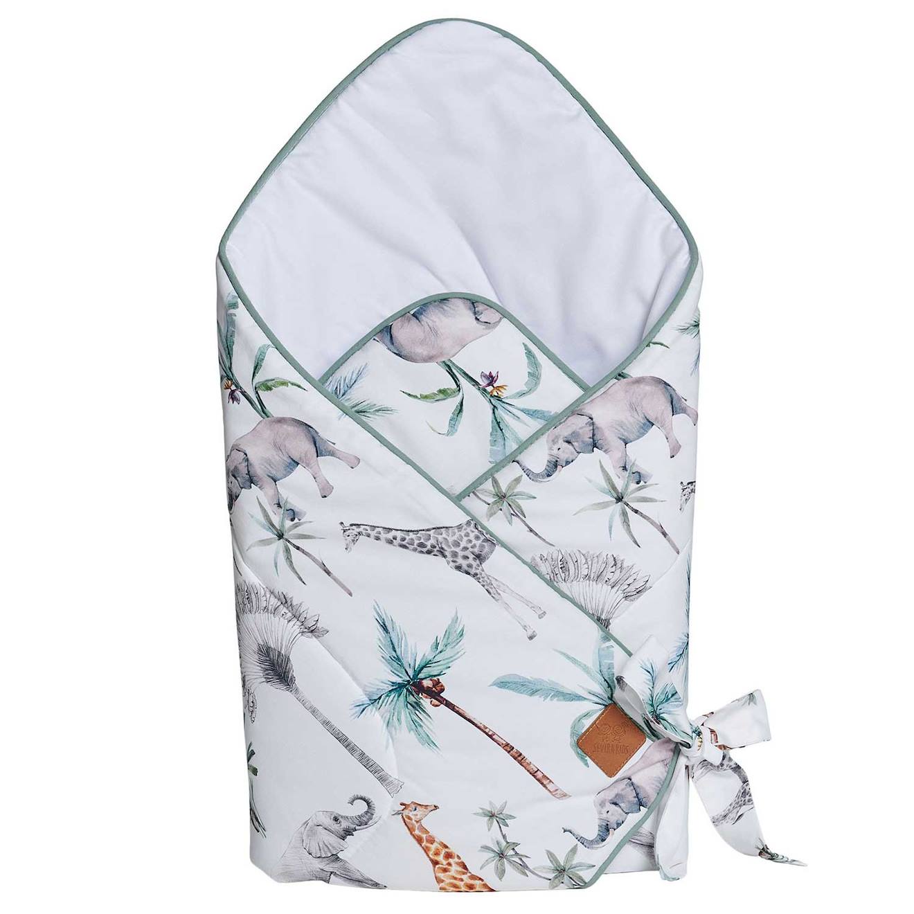 Couverture D'emmaillotage Safari Safari, Vert, Gris, Blanc