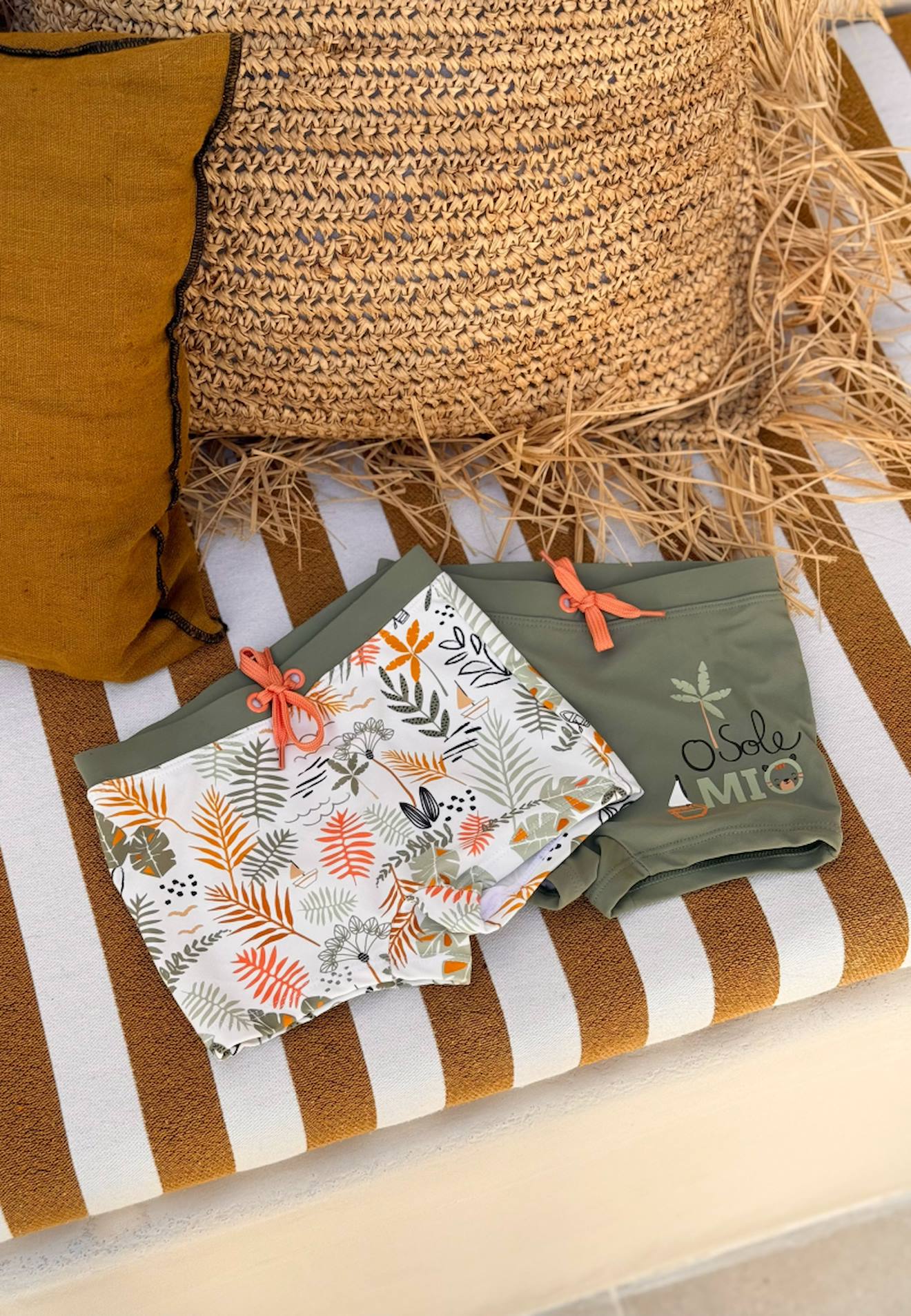 Lot De 2 Boxers De Bain Enfant Mio Kaki