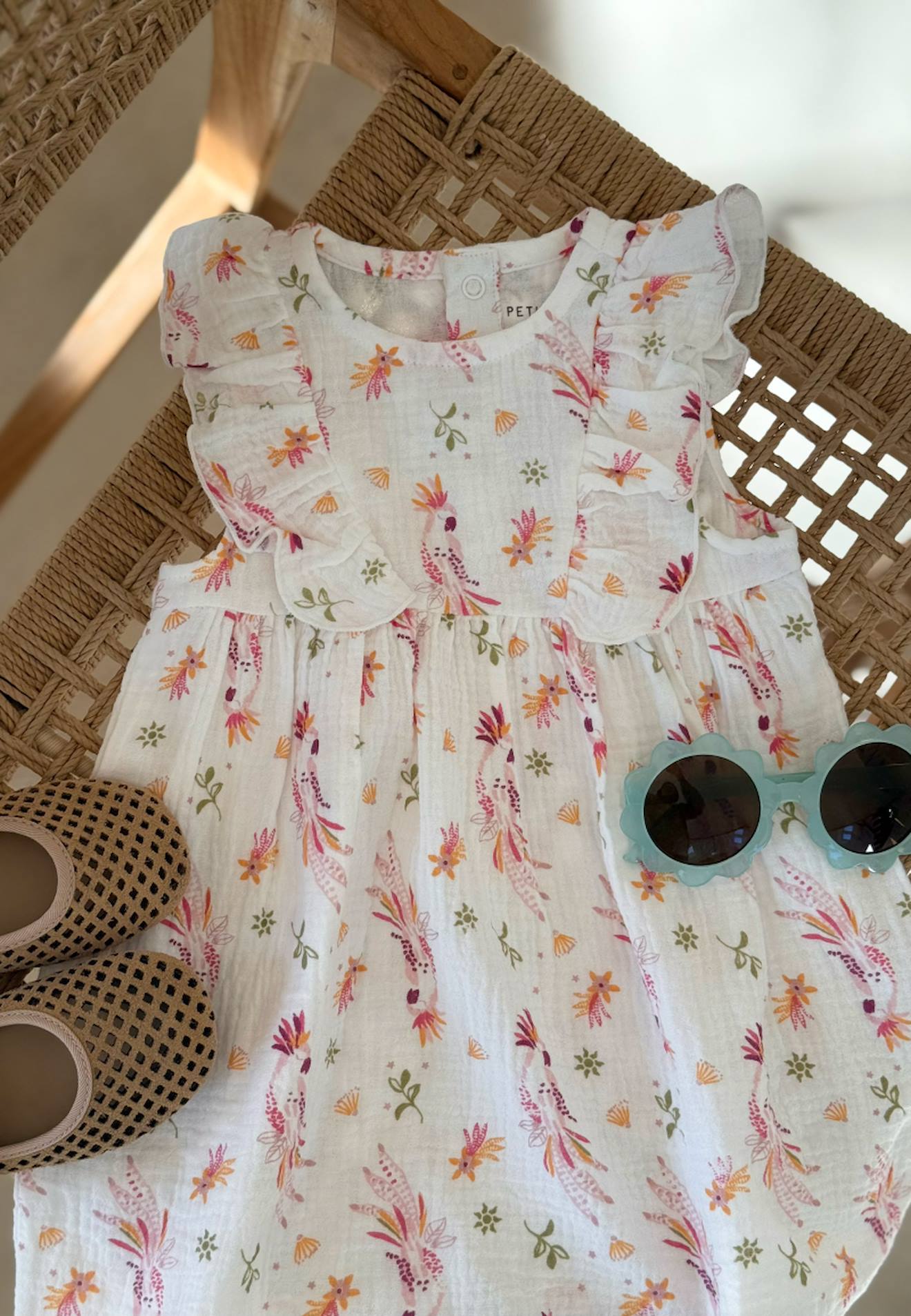 Robe Bébé En Gaze De Coton Fiesta Ecru