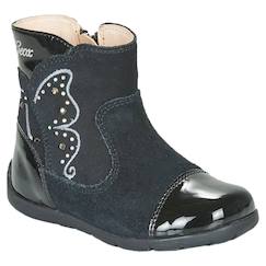 Chaussures-Chaussures bébé 17-26-Bottes en cuir velours à fermeture éclair