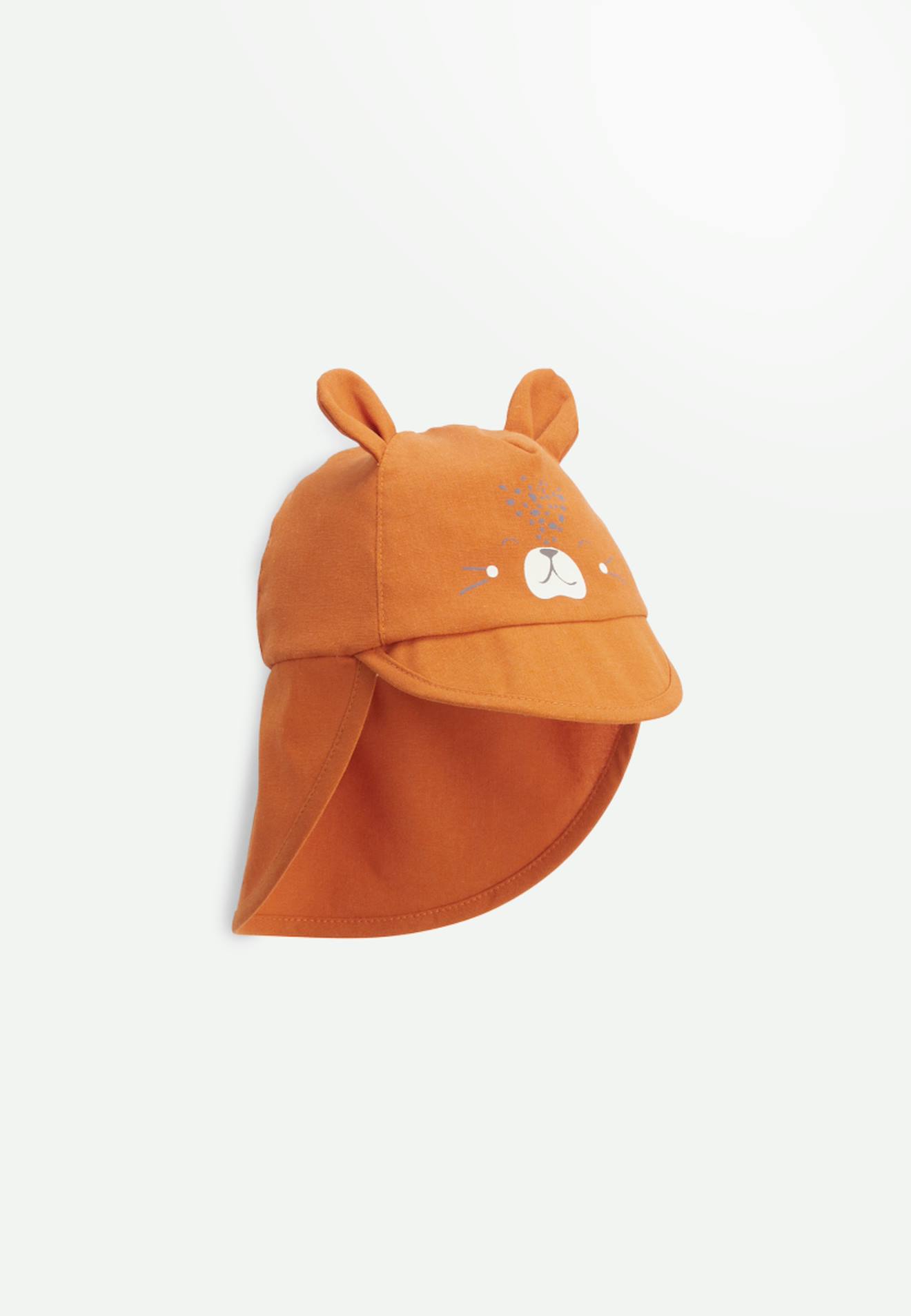 Casquette Cache-cou Bébé En Gaze De Coton Tango Marron