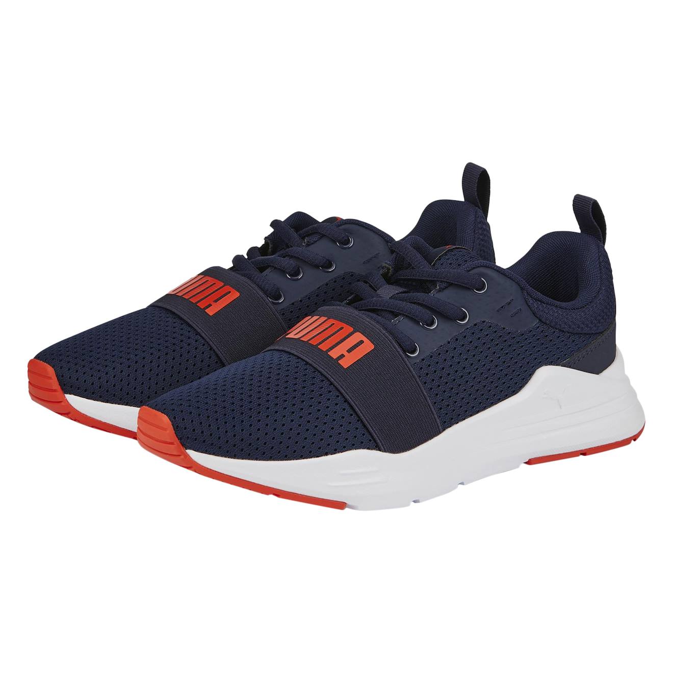 Baskets Basses À Lacets Marine Rouge