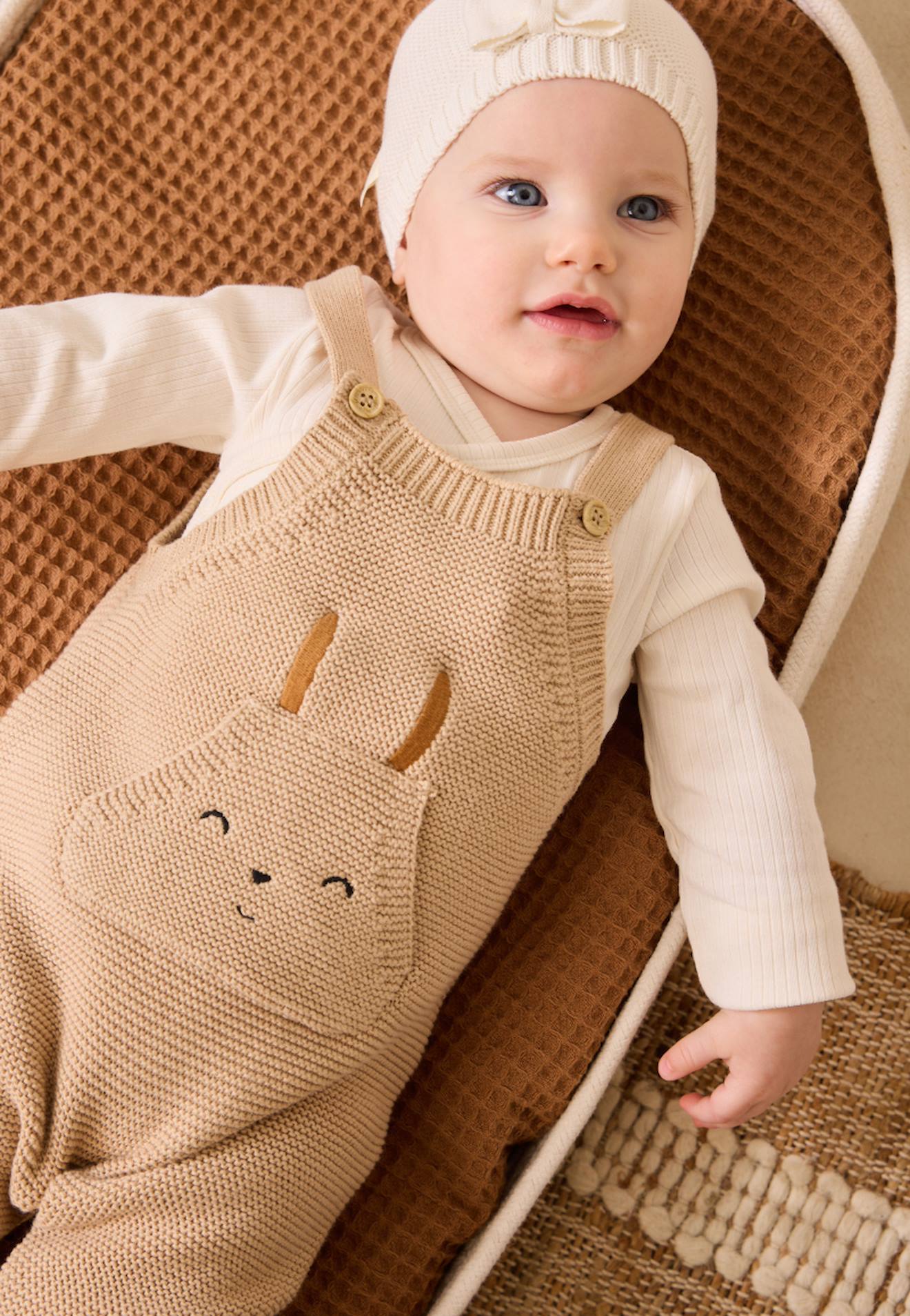 Salopette Bébé En Tricot Hello Baby Sable