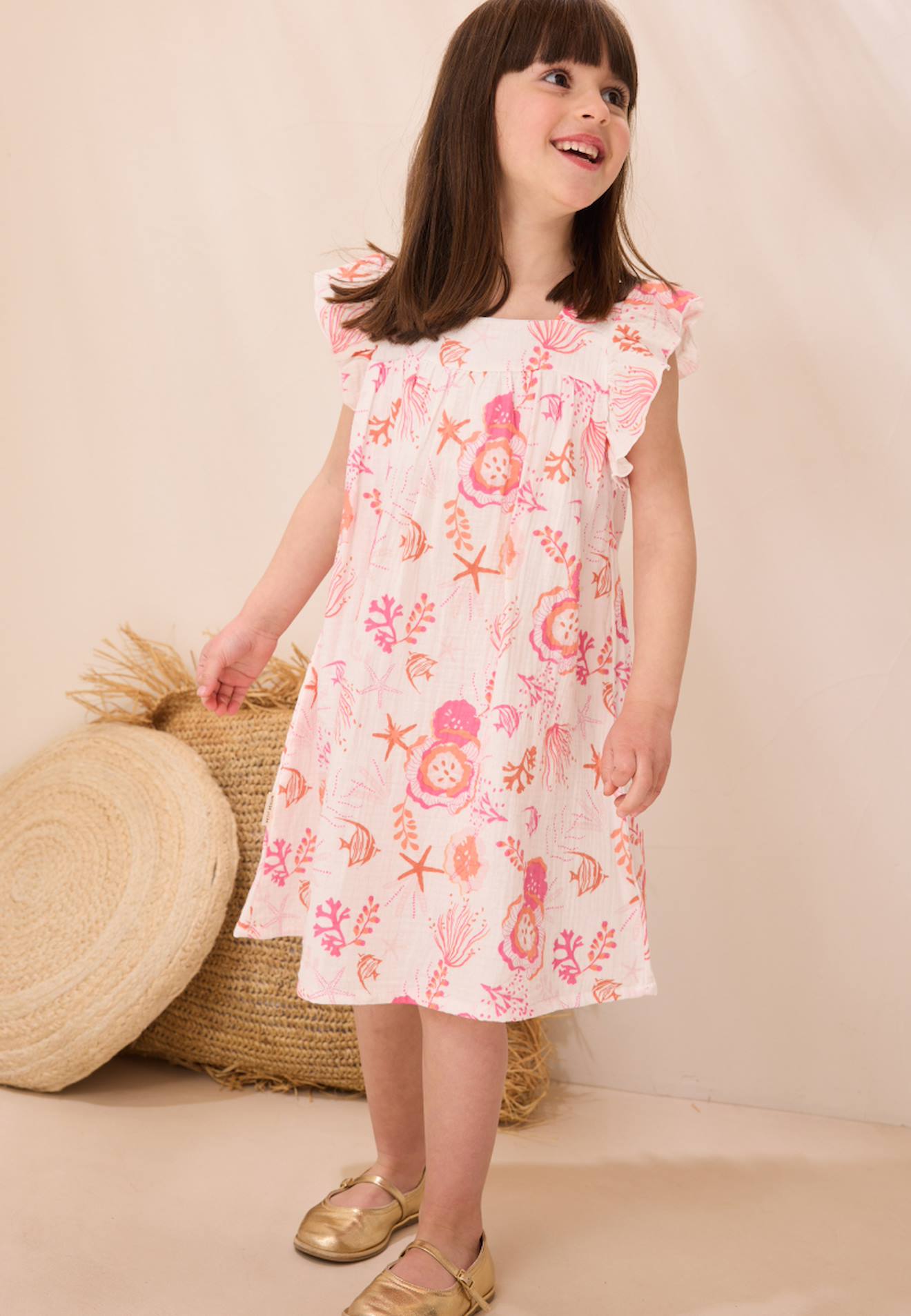 Robe En Gaze De Coton Bahamas Ecru