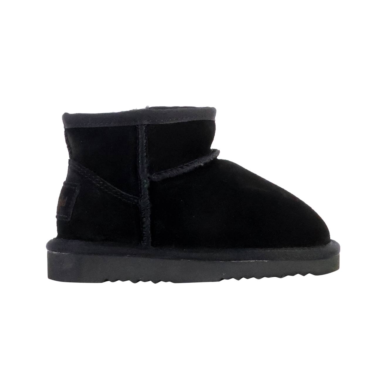 Bottines En Cuir À Enfiler Noir