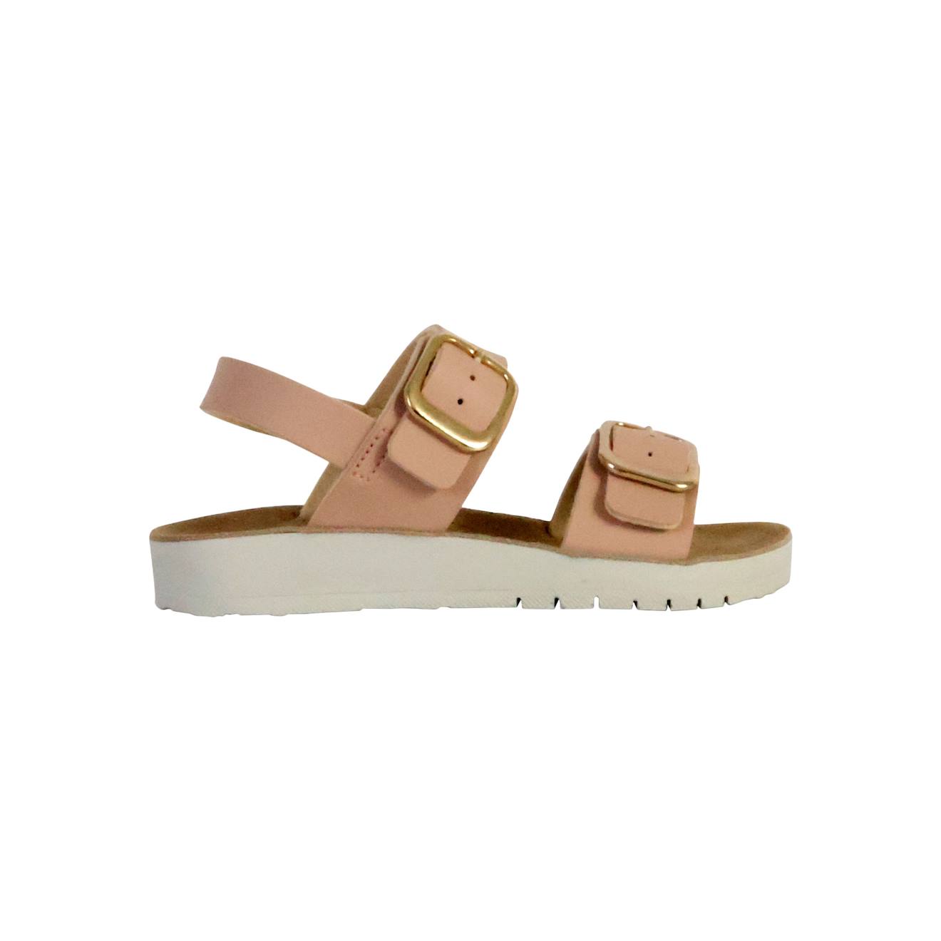 Sandales En Cuir À Brides Rose