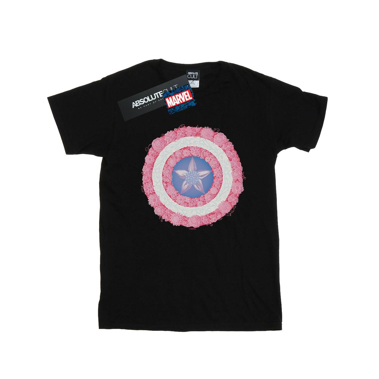 T-shirt Coton Captain America Noir