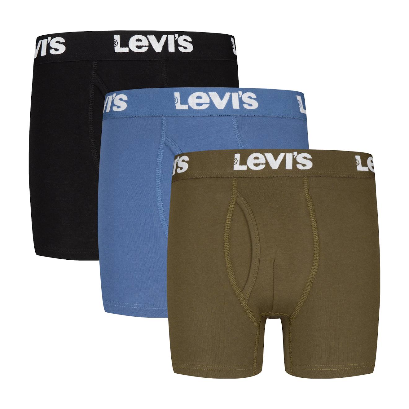 Pack De 3 Boxers Junior Khaki Bleu Noir