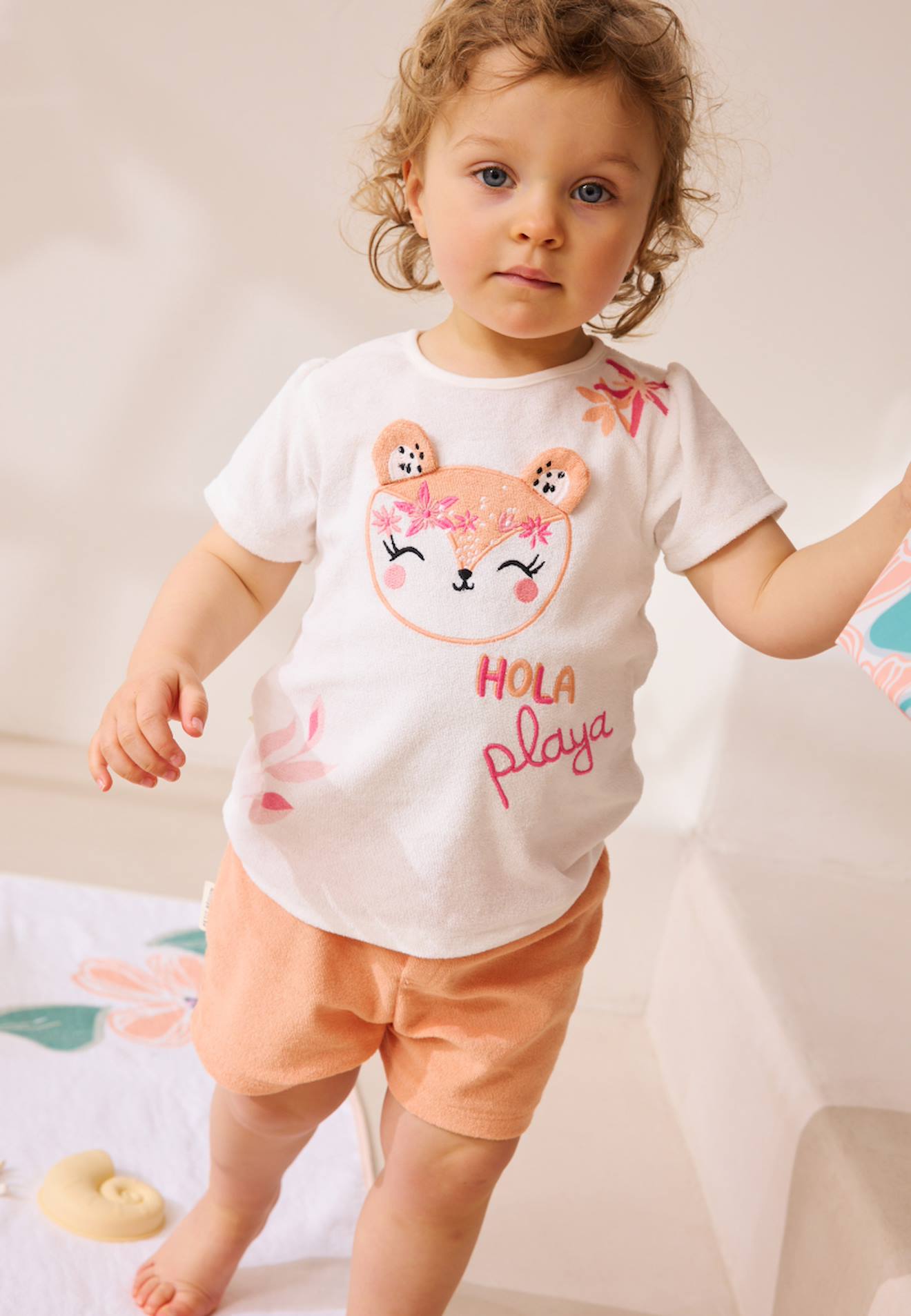 Ensemble Enfant T-shirt Et Short En Éponge Bahamas Corail