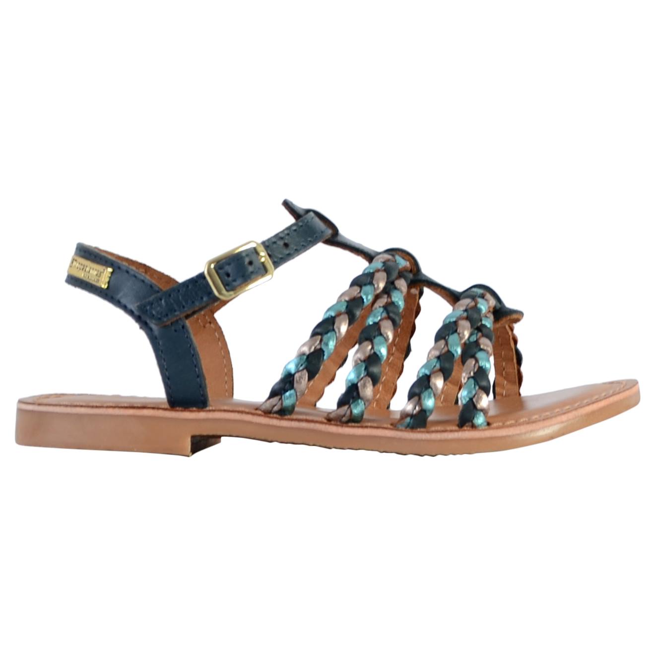 Sandales En Cuir À Brides Marine