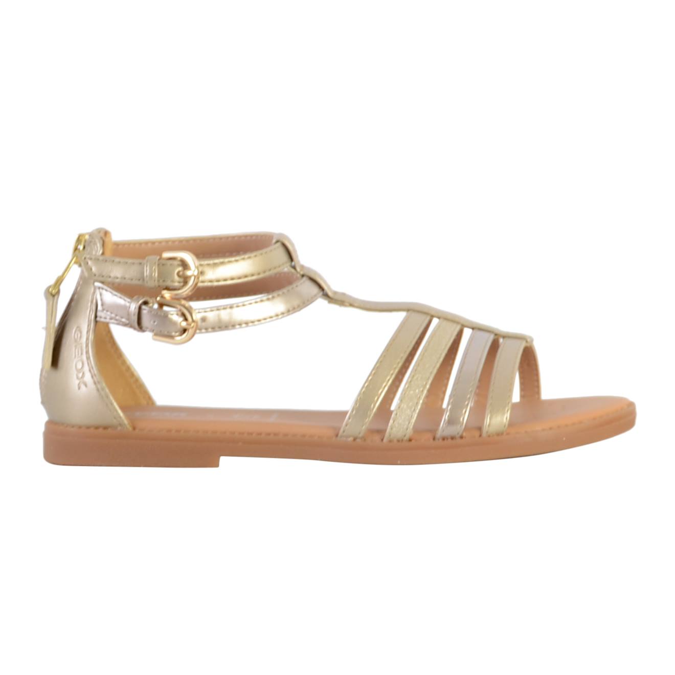 Sandales En Cuir À Brides Platinium
