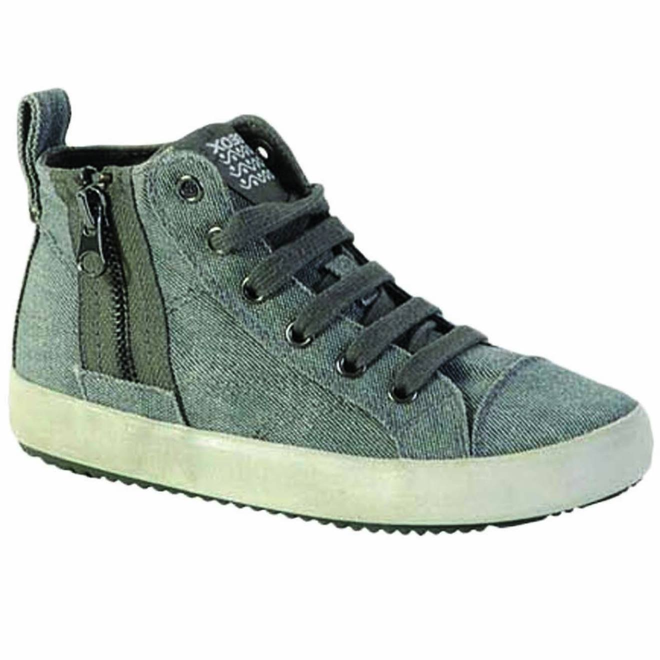 Baskets Montantes À Lacets Velours Grey