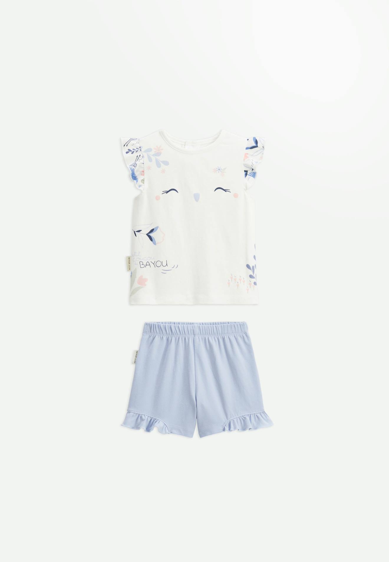 Pyjama Bébé 2 Pièces Manches Courtes Tiana Ecru