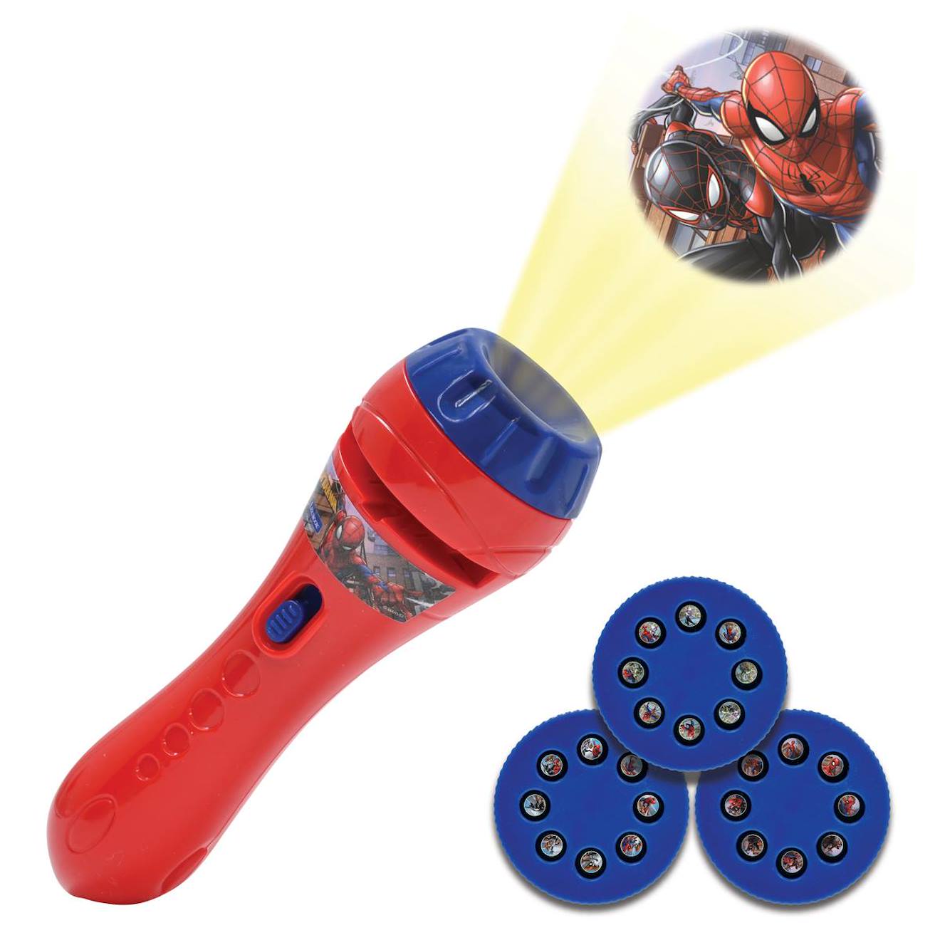 Projecteur À Histoires Et Lampe Torche Spiderman Rouge
