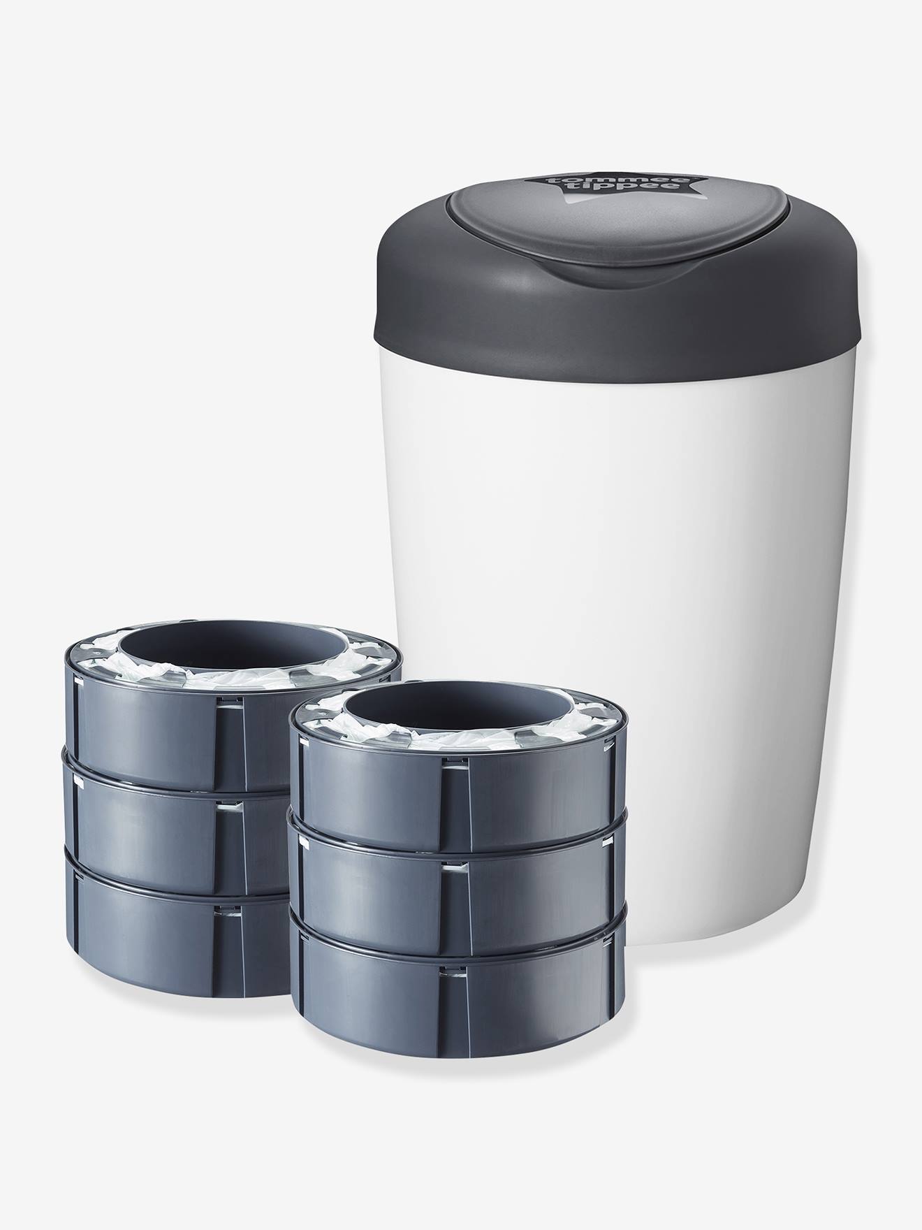 Poubelle Simplee + 6 recharges gris