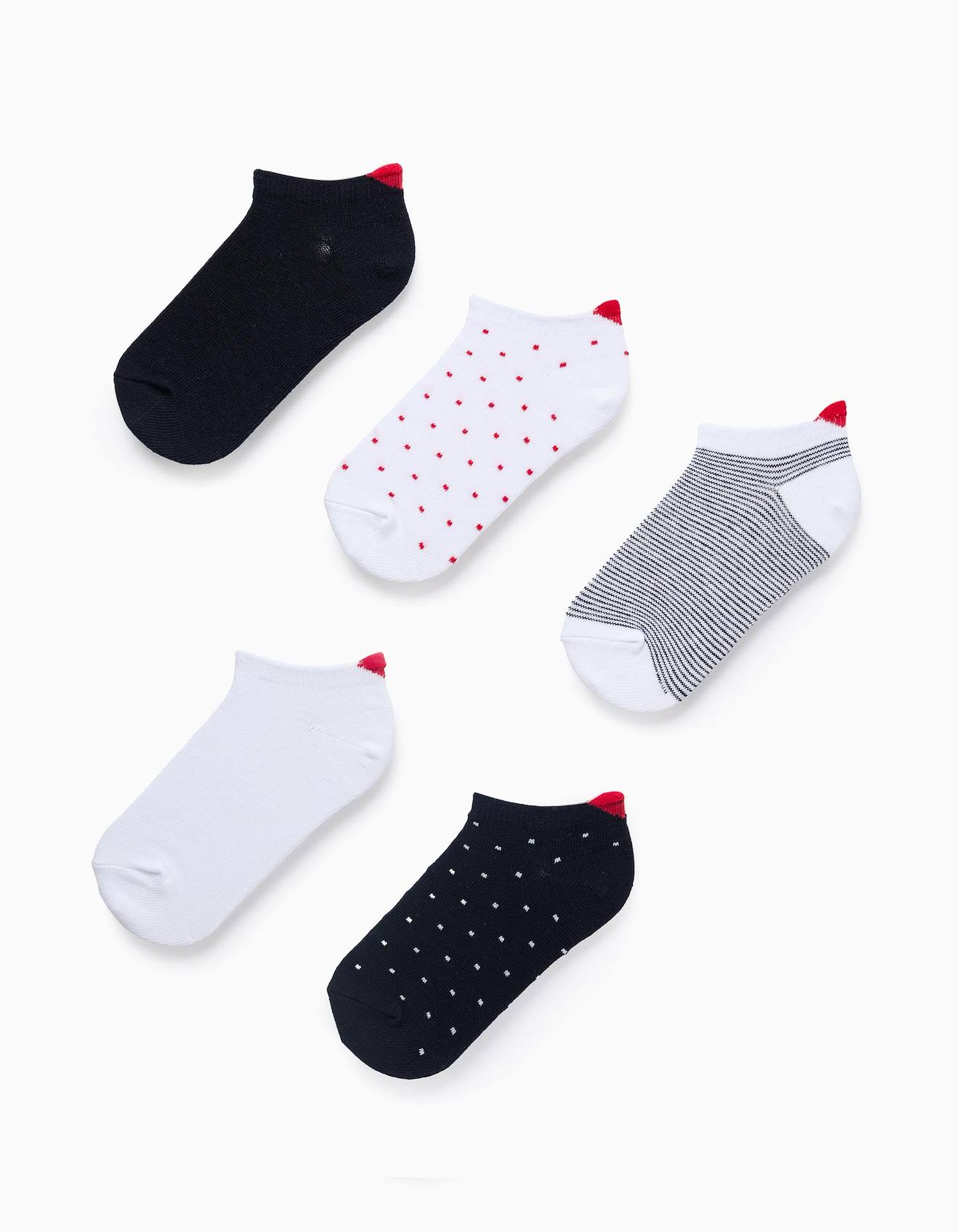 Pack 5 Paires De Socquettes Avec Cœur Multicolore