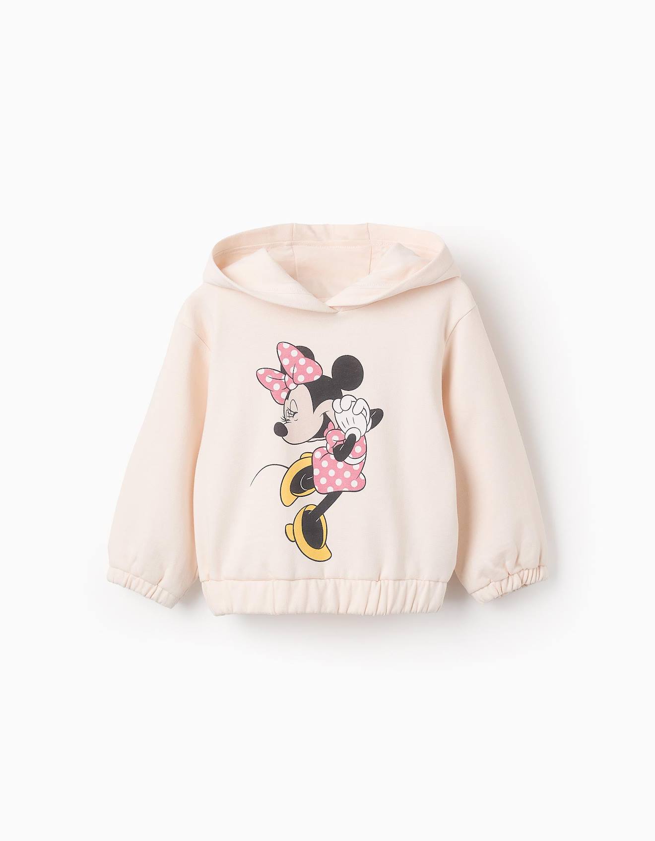 Sweat Gratté Avec Capuche Minnie Beige Clair