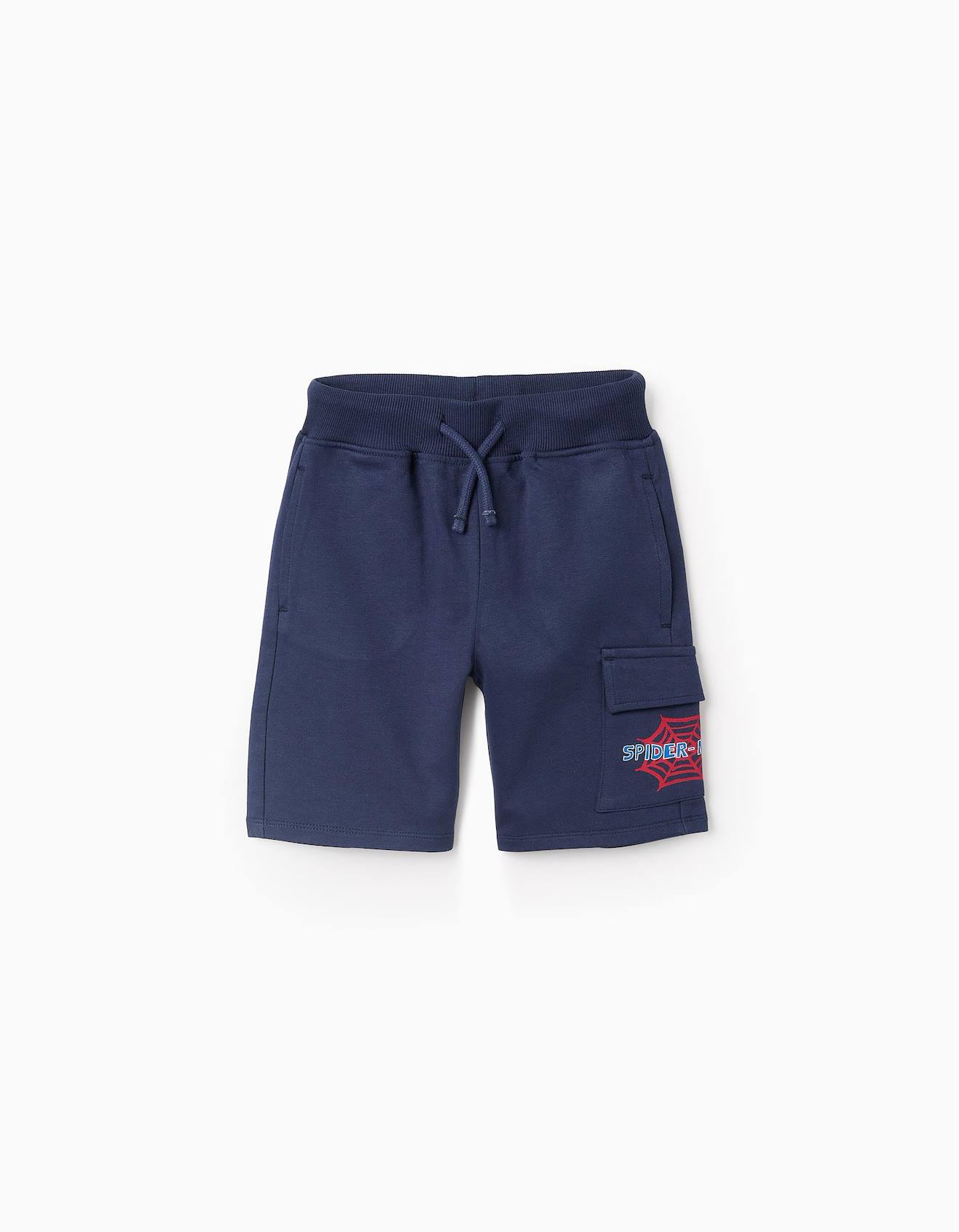 Short En Coton Spiderman Bleu Foncé