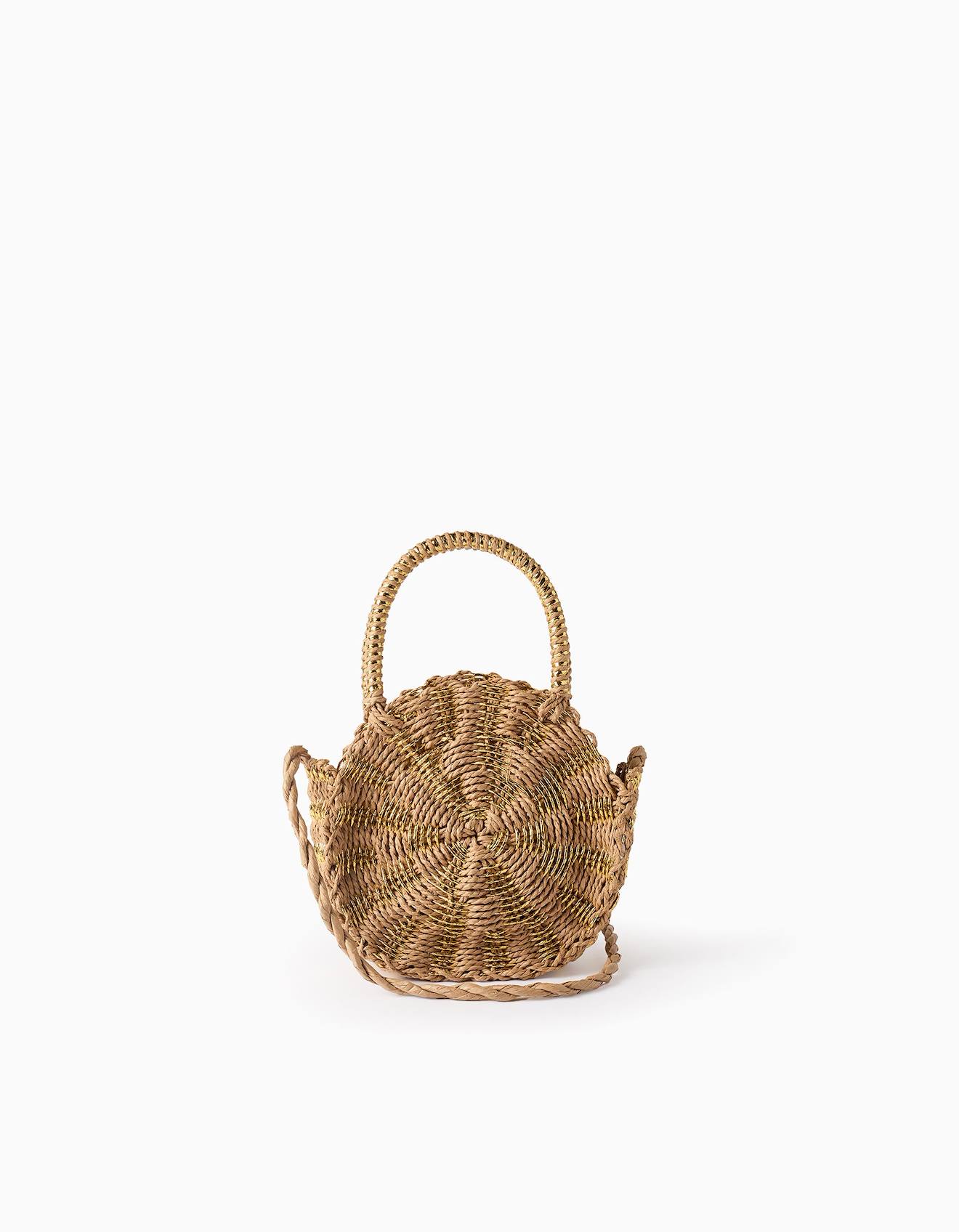 Sac En Paille Bandoulière Beige Clair