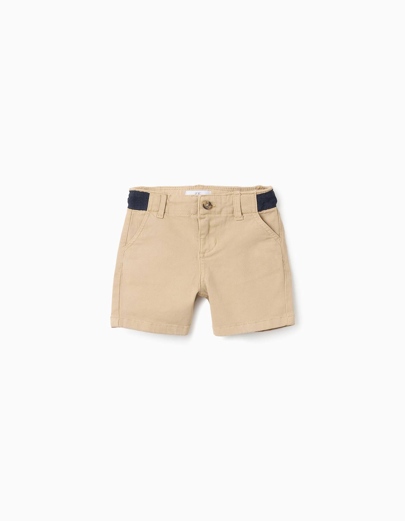 Short En Sergé En Coton Beige