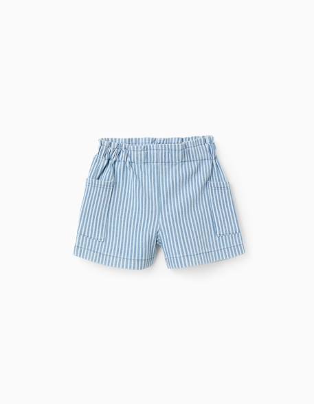 Fille-Short-Short en jean à rayures