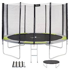 Jouet-Jeux de plein air-Trampoline rond ø360cm avec filet, échelle, bâche et kit ancrage - ralli 360