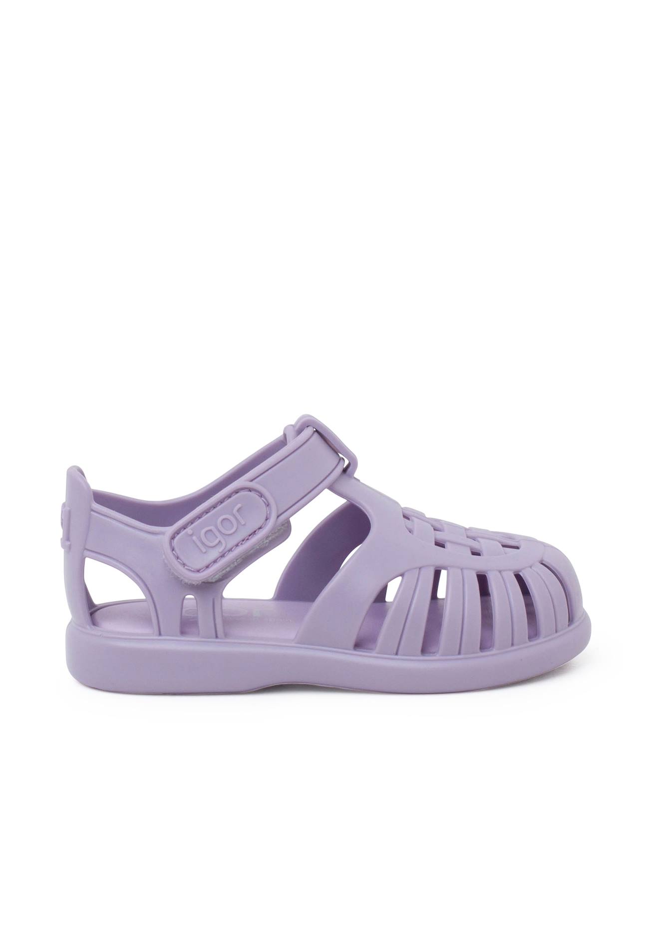 Sandales Plastique À Fermeture Scratch Tobby Solid Mauve