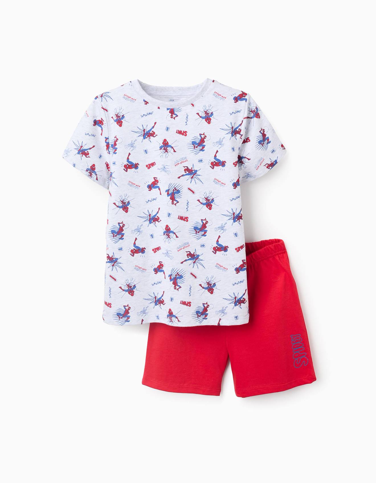 Pyjama En Coton Spiderman Gris Clair