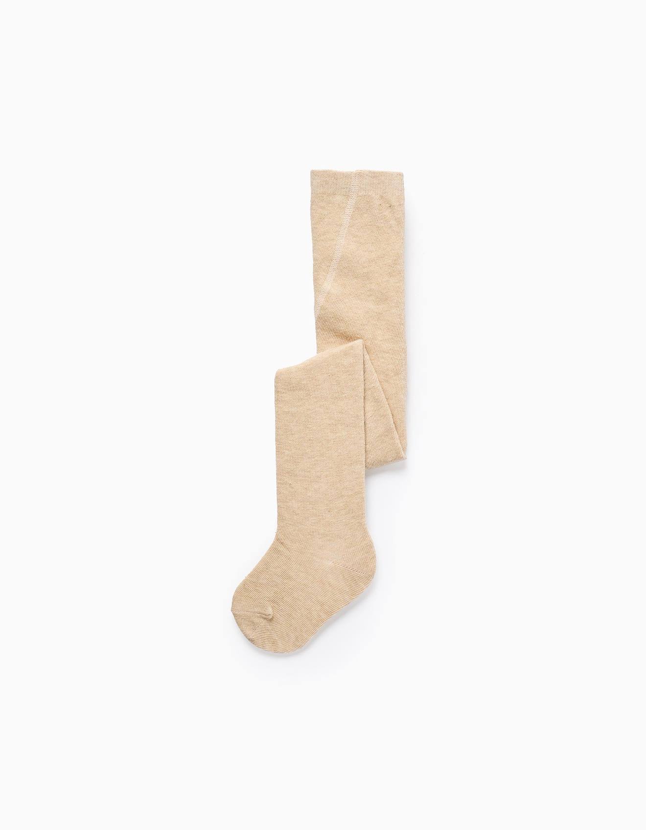 Collant En Coton Flexible Beige Clair