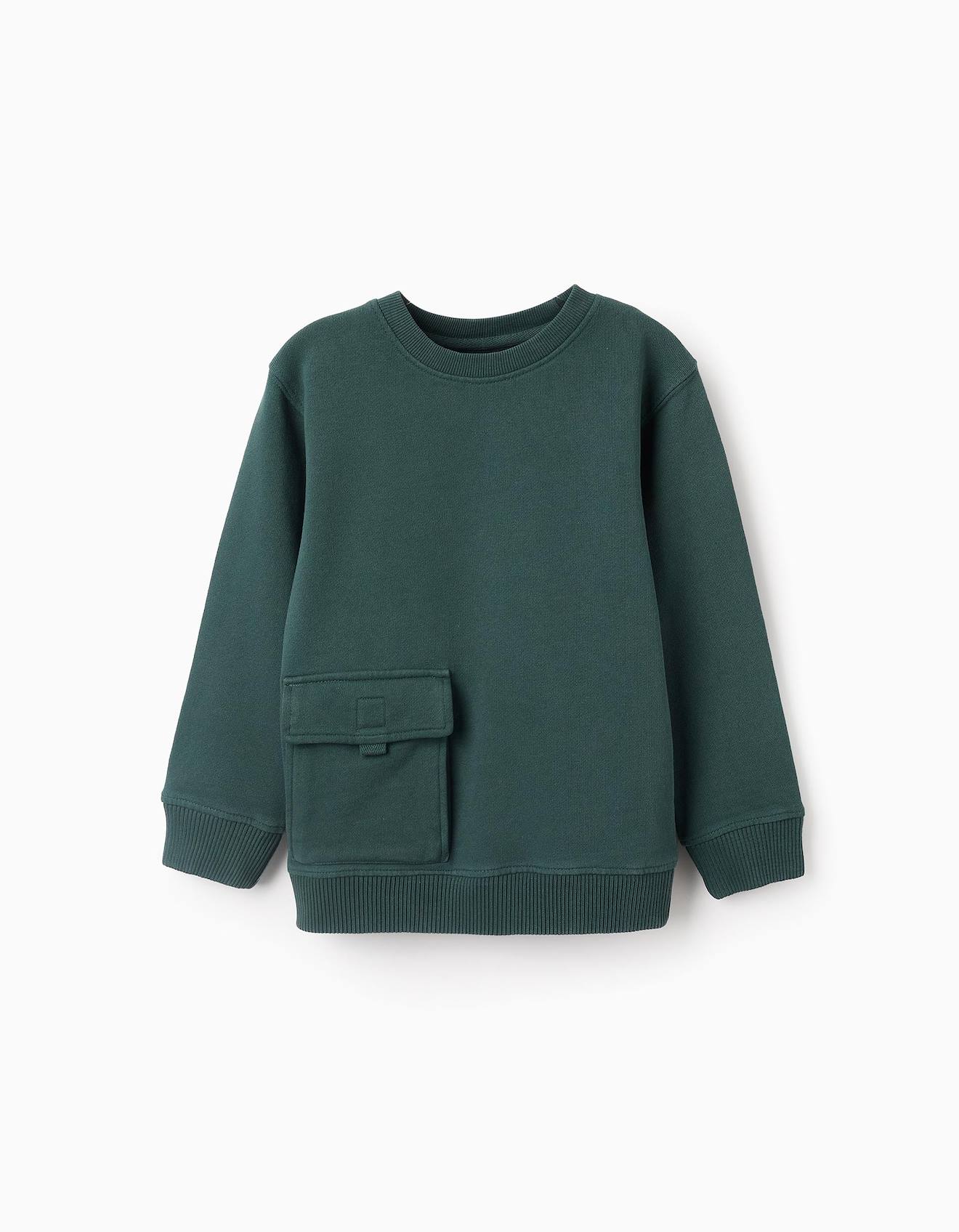 Sweat En Coton Avec Poche Brothers & Sisters Vert Foncé