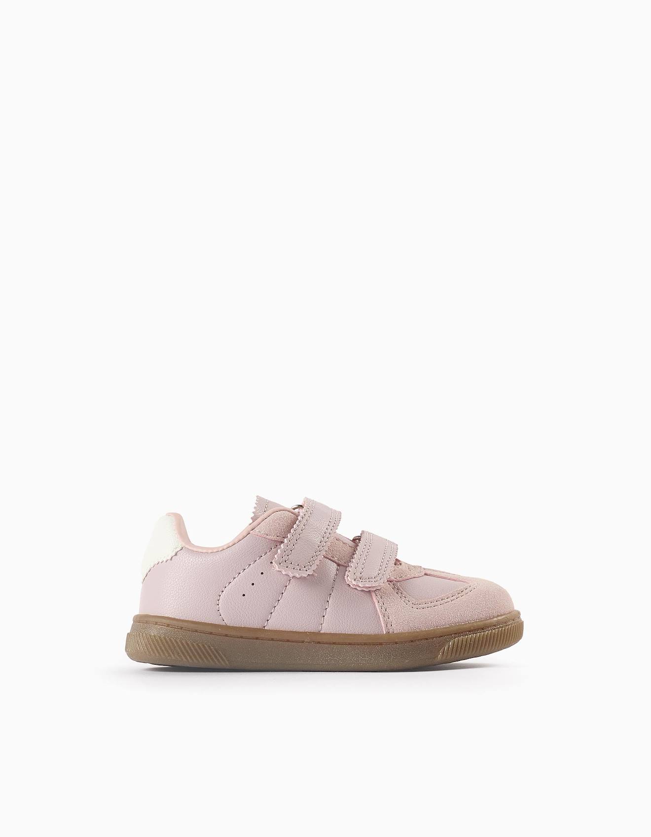 Baskets Bi-matières Rose Clair