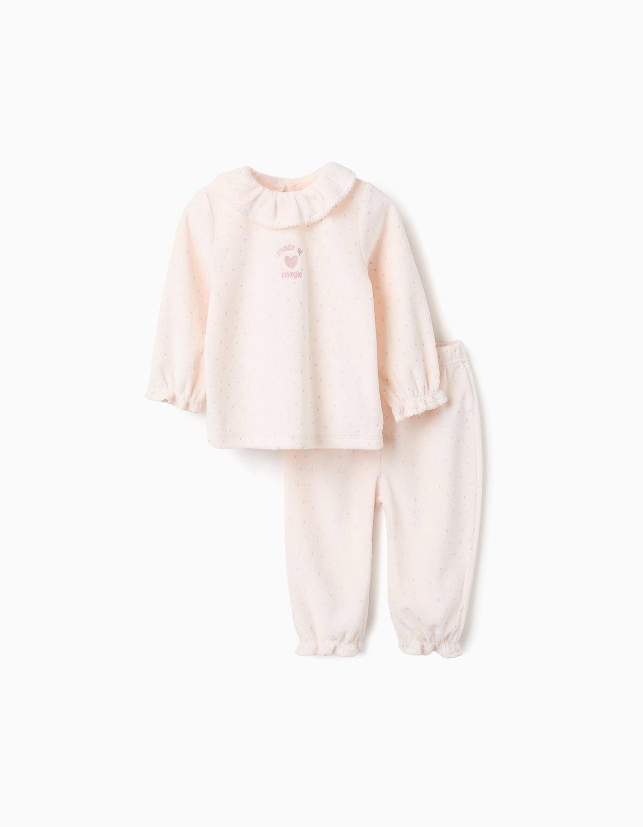 Pyjama En Velours À Paillettes Beige Clair