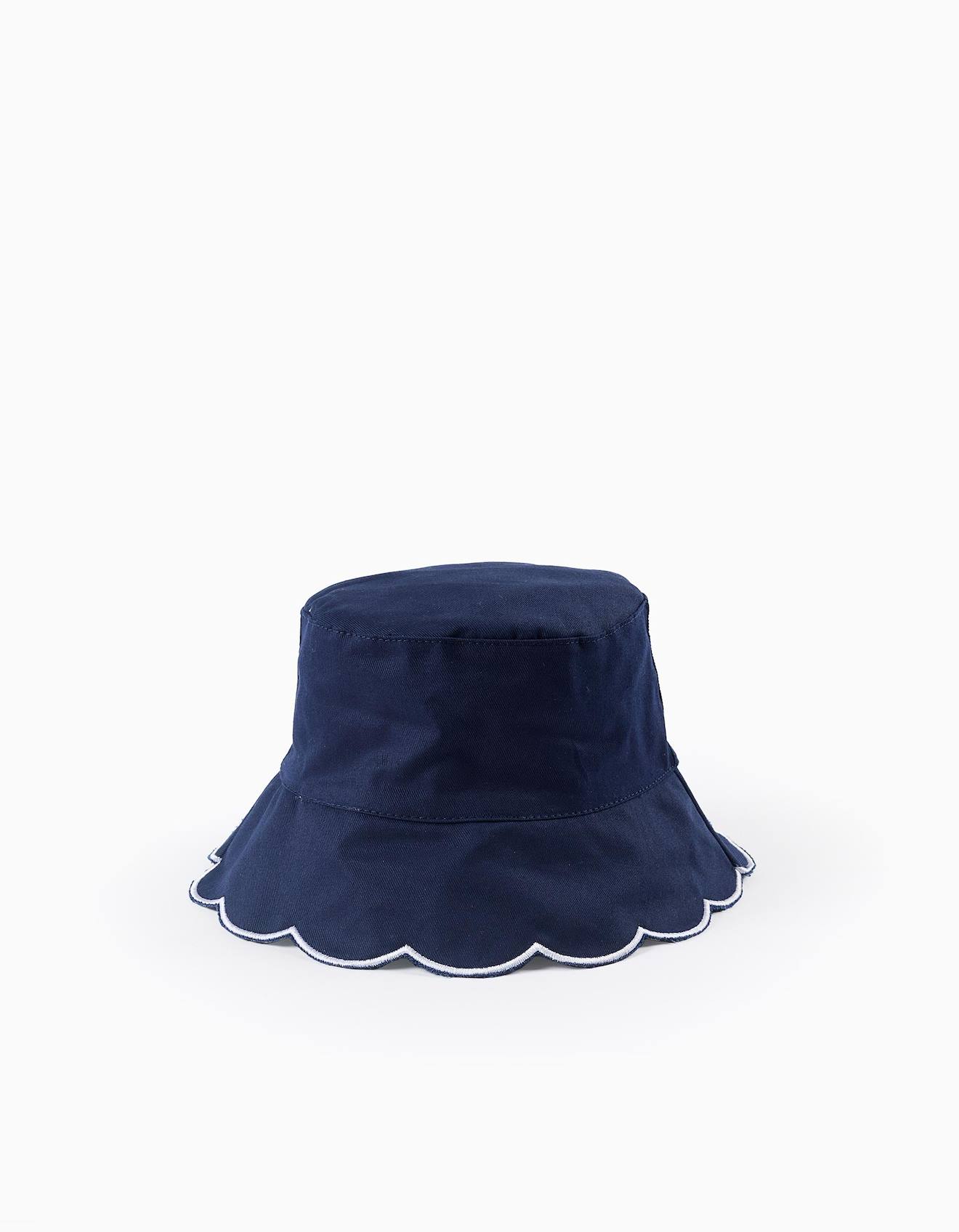Chapeau À Bord Ondulé Bleu Foncé