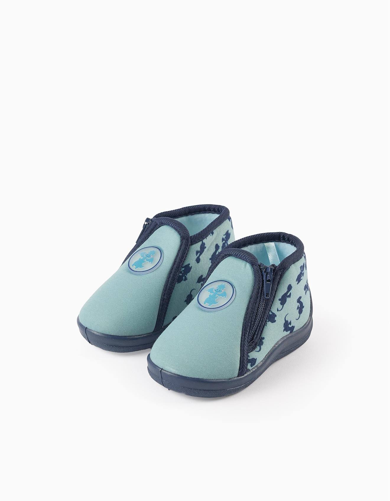 Chaussons À Fermeture Éclair Bleu Clair