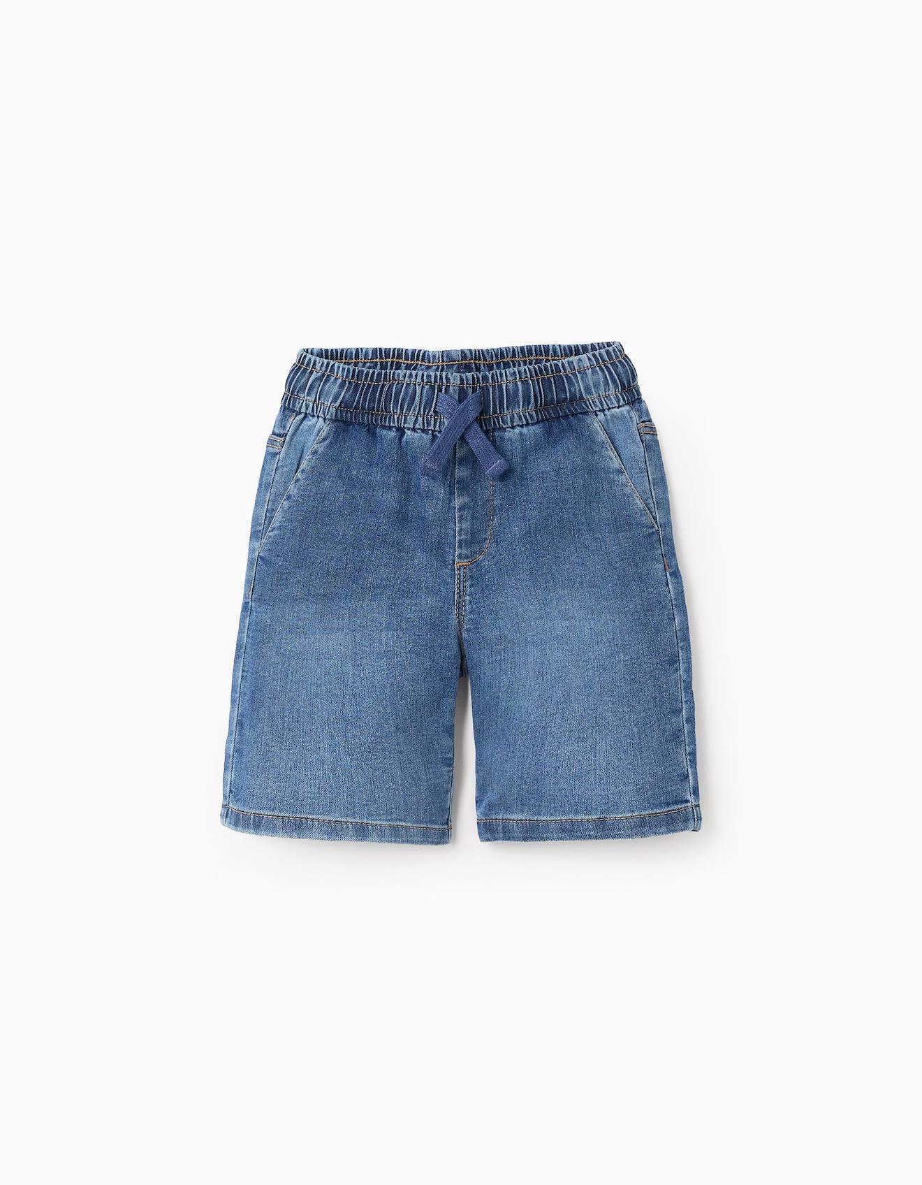 Short En Jean Avec Cordon Bleu