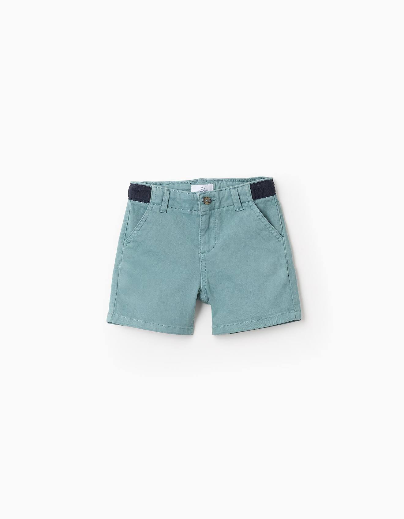 Short En Sergé En Coton Bleu Clair