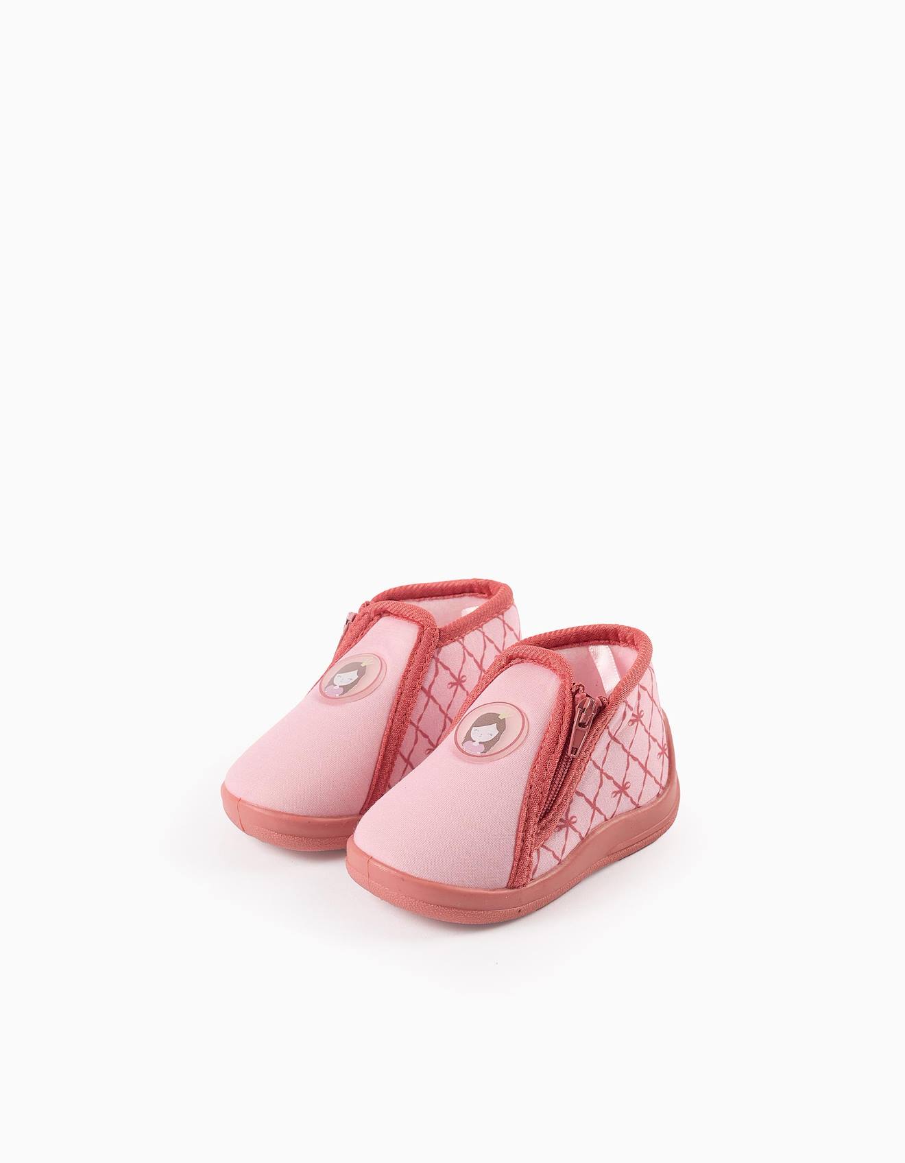 Chaussons À Fermeture Éclair Rose Clair
