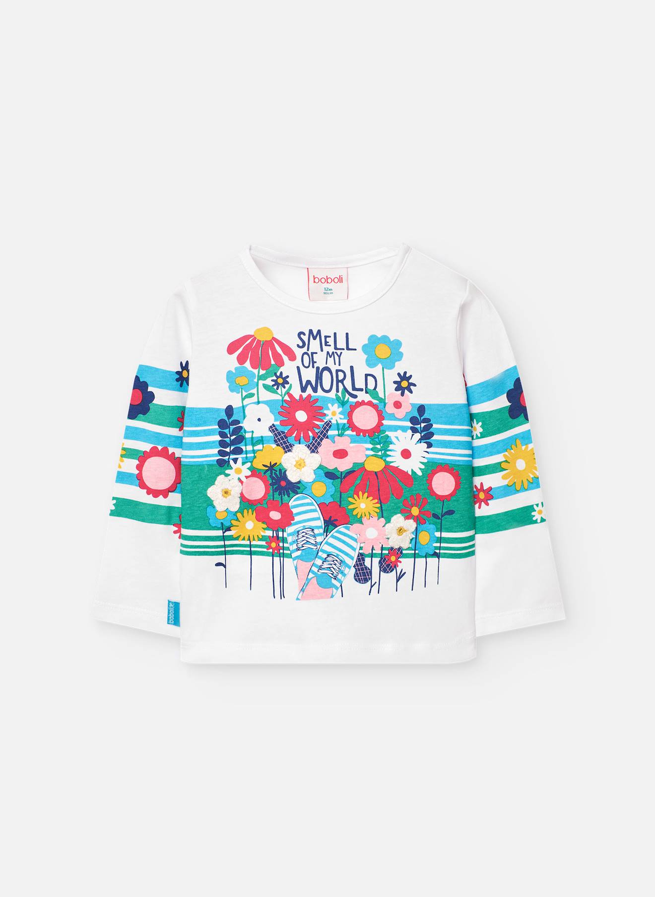 T-shirt À Manches Longues Avec Col Rond Blanc