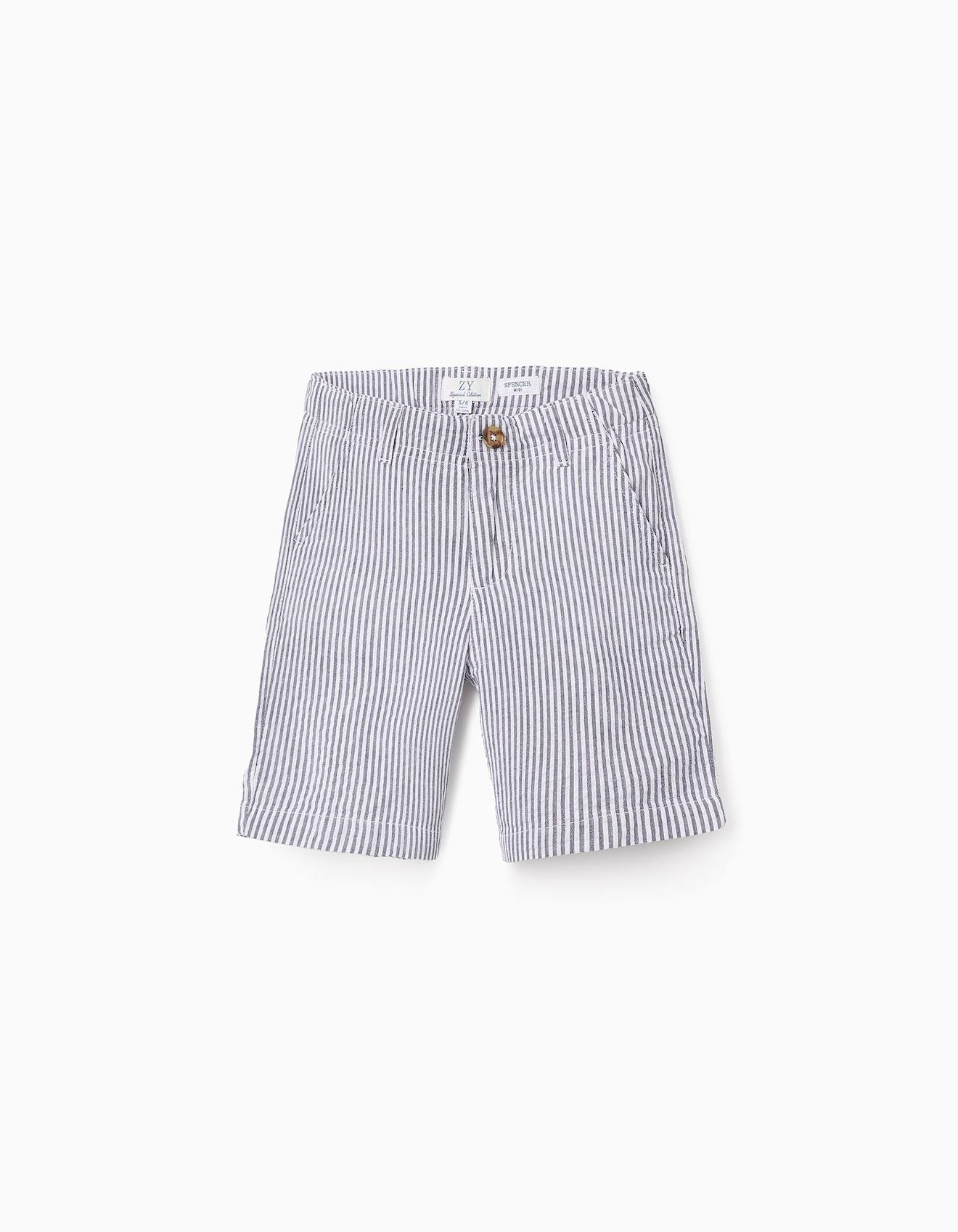 Shorts À Rayures Bleu Foncé
