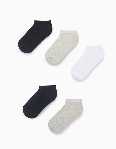 Garçon-Pack 5 paires de socquettes côtelées