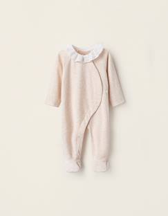 Grenouillère en velours avec col à volants  - vertbaudet enfant