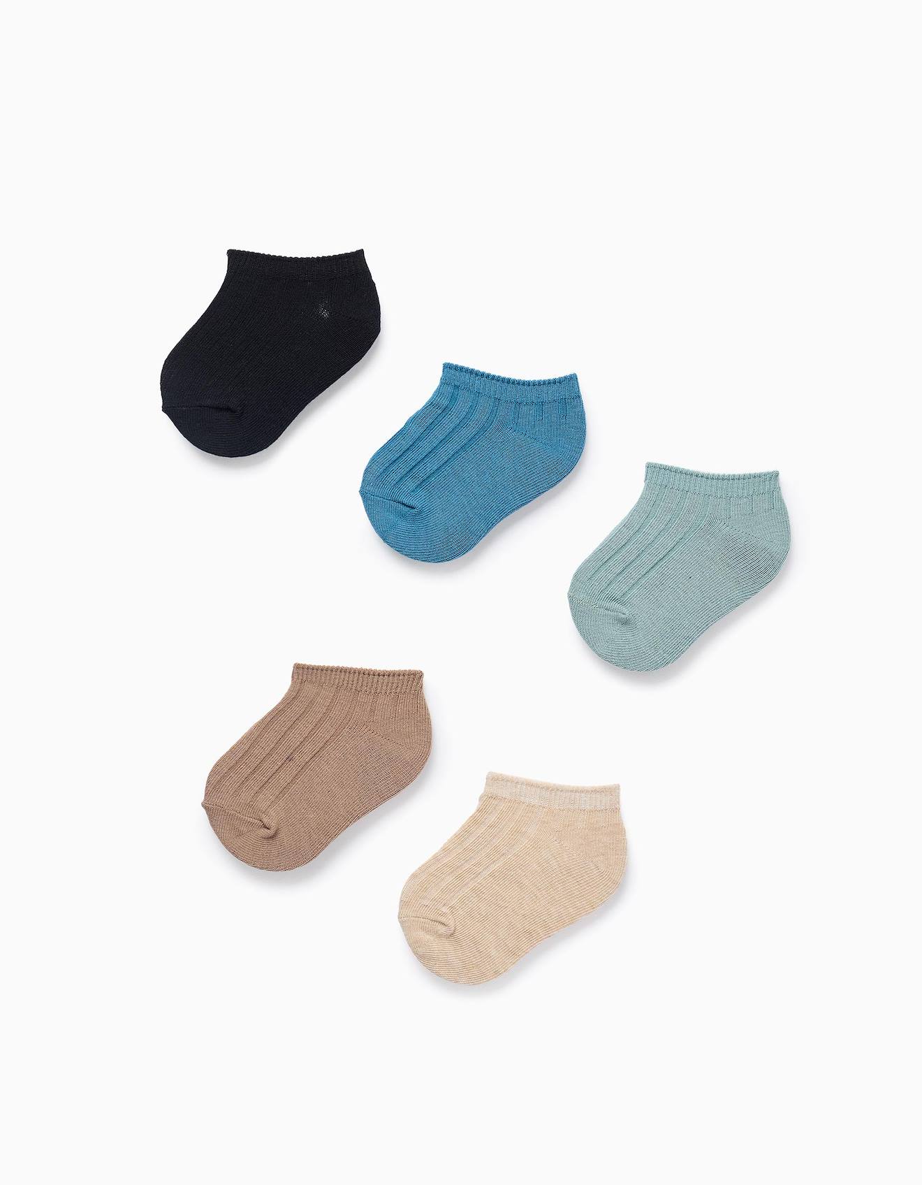 Pack 5 Paires De Socquettes Côtelées Multicolore